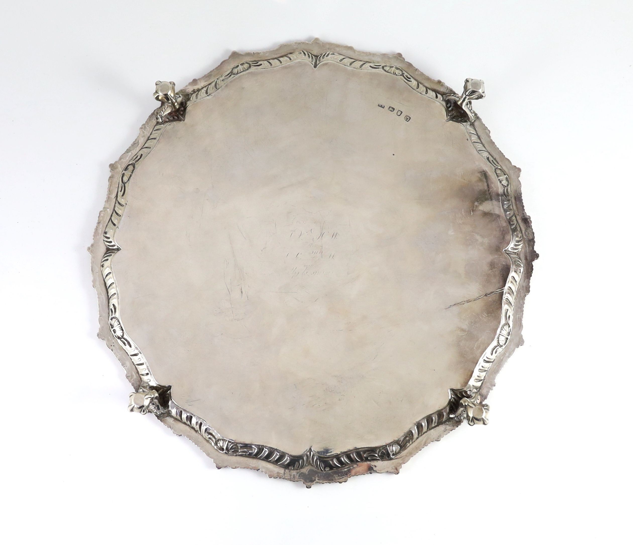 A George III silver salver, by Richard Rugg